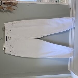 Abercrombie & Fitch white detailed distressed jeans